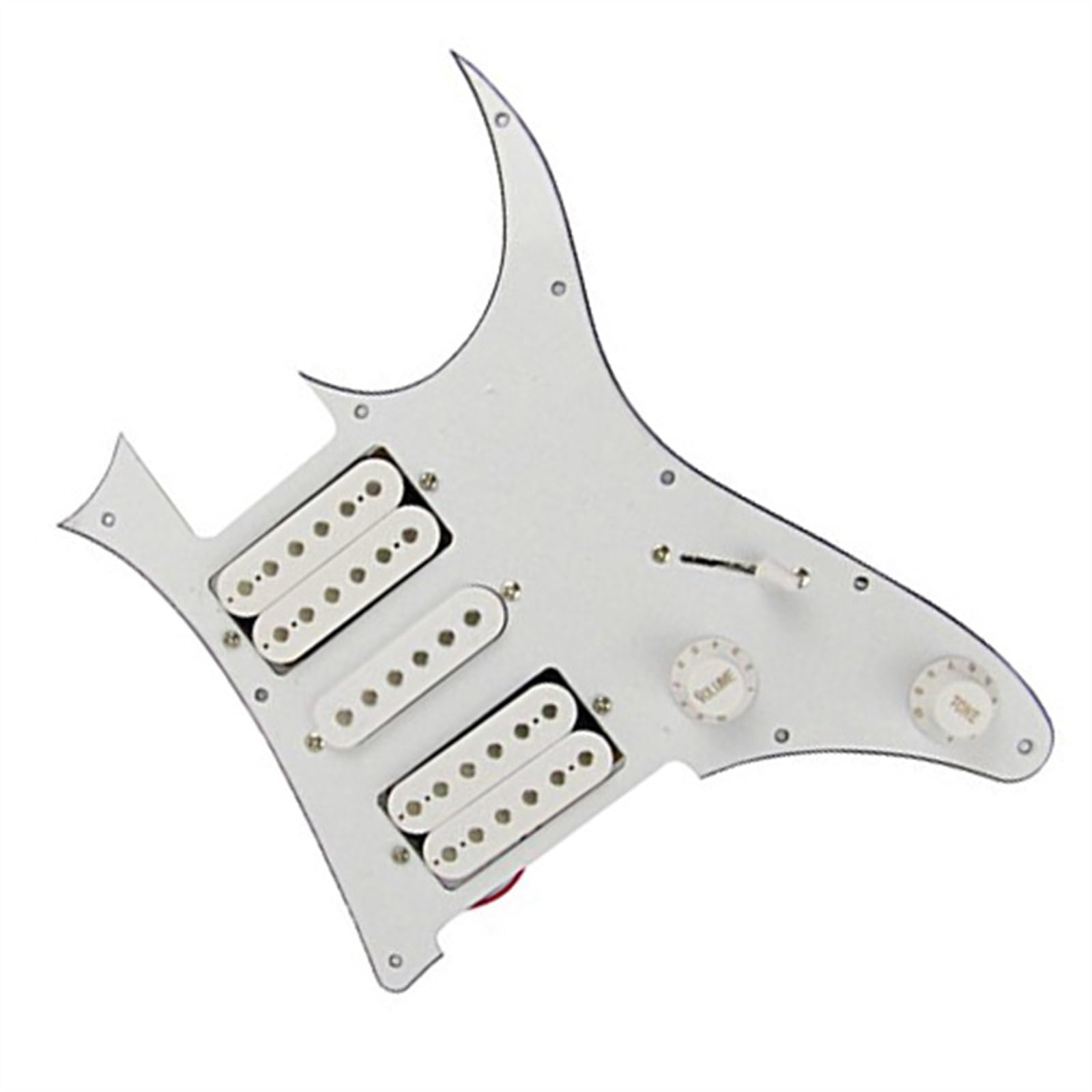 Standard-Pickguard-Tonabnehmer HSH E-Gitarren-Schlagbrett-Tonabnehmer, weißes, dreischichtiges, modisches Gitarren-Teile-Set