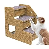 Hunderampe für Bett, Haustiertreppe für Sofa, 3-stufige Hundestufen für mittelgroße / kleine Hunde, ältere Katzen | Rutschfeste Stufen für com-Haustiere