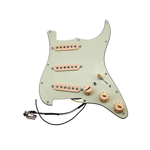 Geladenes Gitarren-Pickguard Goldener Spiegel Geladene Pickguard-Pickups Gitarre Alnico 5 Pickups SSS. Single Coils Pickups/Gelbe Pickupabdeckungen Set (Color : 5)