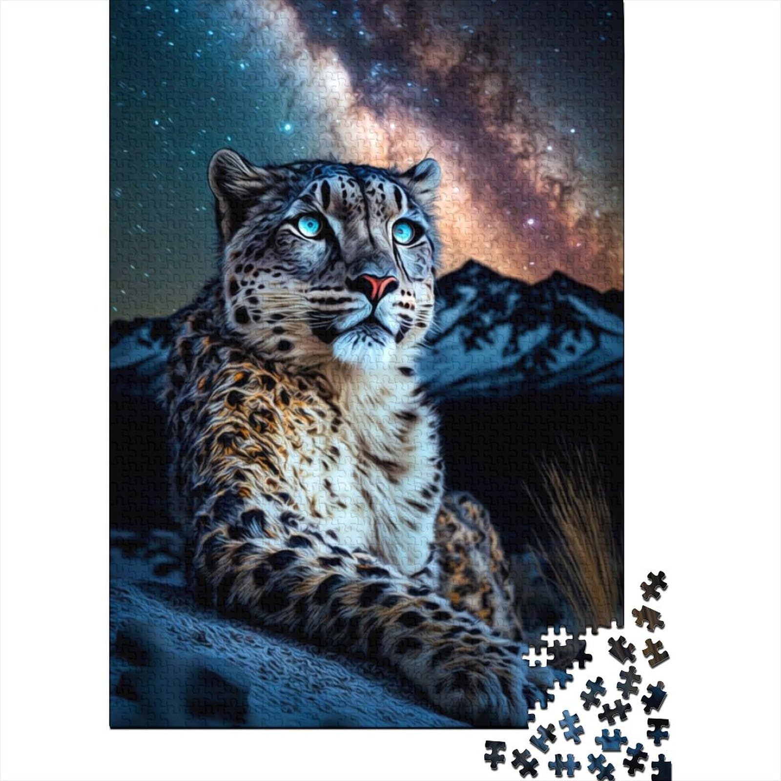 Schwieriges, anspruchsvolles Puzzle aus Holz mit 1000 Teilen, Leoparden-Puzzle für Erwachsene und Jugendliche von Educational Games, Heimdekorations-Puzzle. (29,53 x 19,69 Zoll)