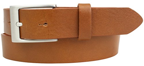 Kinder-Gürtel aus Vollrindleder 3 cm | Leder-Gürtel für Jungen Mädchen 30mm | für Jeans, Anzug, Kleid, Rock | Cognac 60cm