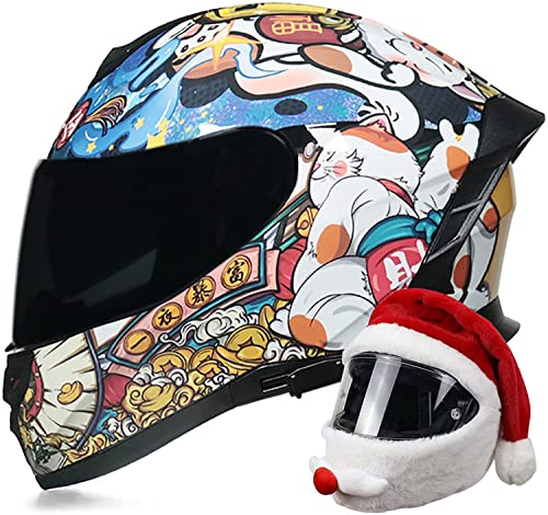 Motorradhelm Integralhelm Mit Doppelvisier Mopedhelm DOT/ECE-Zertifiziert Fullface Helm Rollerhelm Integral-Rennmotorradhelm Moped Street Bike Racing Sturzhelm Unisex