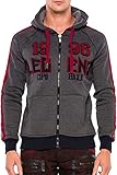 Cipo & Baxx Herren Hoodie Sweatshirt-Pullover Kapuzenjacke Sweater Anthracite L