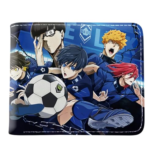 RYNDEX Blue Lo-ck Portemonnaie Anime, Kunstleder Kartenetui Geldtasche mit Münzfach, Kunstleder Kreditkartenetui Scheckkartenetui, für Männer Geschenke(Color:Multicolor 14)