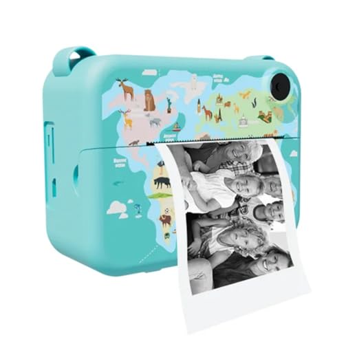 Yeihhtuk Digitale Sofortbildkamera mit Druckpapier, Selfie-Videokamera für Kinder, Camcorder, Kamera, Spielzeug, Geschenk für Kinder, Blau