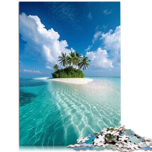 Puzzle Bunter Psychedelischer Strand auf den Malediven, 1000 Teile, für Erwachsene, Holzpuzzle, interessantes Puzzle zur Stressreduzierung, 1000 Teile (50 x 75 cm)