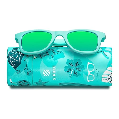 SIROKO - Sonnenbrille für Kinder Wave - Cyan/Grün