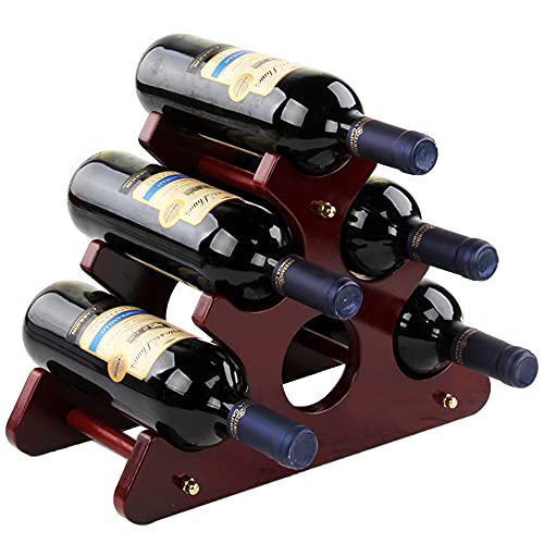 Freistehendes Weinregal Massivholz,Kleines Tisch Weinregal,Weinregal Aus Holz Für Zuhause,Wine Holde,Kann 6 Flaschen Wein Unterbringen,Die In Bars,Häusern,Küchen,Schränken Verwendet Werden