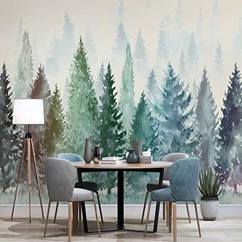 XLMING Handgemaltes Aquarell Baum Wald 3D Tapete Home Dekoration Wohnzimmer Sofa Schlafzimmer Tv Hintergrund Wand-250cm×170cm