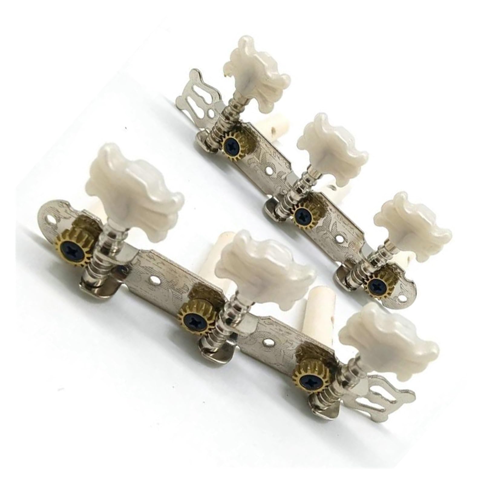 Strings Tuning Pegs Mechaniken Für Gitarre Paar Gitarren-Stimmwirbel, Stimmgerät, weiße Mechaniken für klassische Gitarrenteile