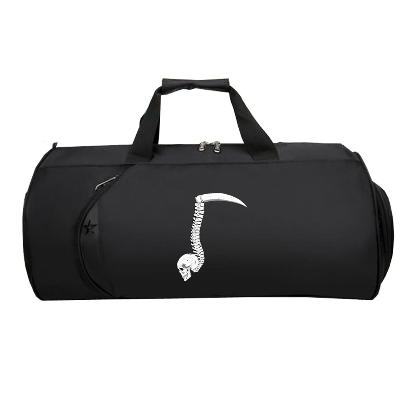 Death No. te Kleine Reisetasche Damen, Faltbare Reisetasche HandgepäCk, Reisetasche Weekendertasche füR Damen Herren Flugzeug(Black 2)