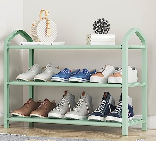 Einfaches Schuhregal aus Kunststoff, leicht, stapelbar, stabil, vertikal stehend, Schuhregal-Organizer für Schrank, Eingangsbereich, Flur und Badezimmer (63,5 cm B x 20,1 cm T x 45,5 cm H, 3 Ebenen)