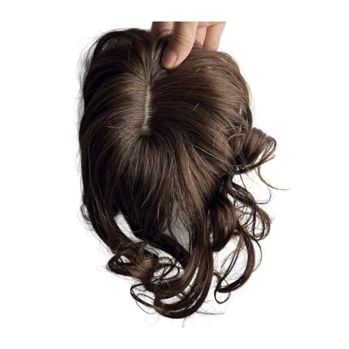 Haartopper für Frauen Körpergewellter Echthaar-Topper, Clip-in-Haarteil-Extensions, 25,4 cm, brasilianisches Remy-Haar, 10 x 12 cm Spitzenbasis-Topper, erhöhen das Haarvolumen for Frauen Haarteil Topp