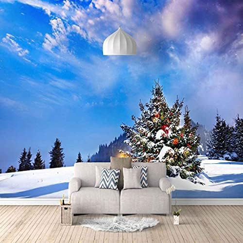 Snowy Blue Grove 3D Tapeten Wanddekoration Fototapete Sofas Wohnzimmer Wandbild Schlafzimmer-200cm×140cm