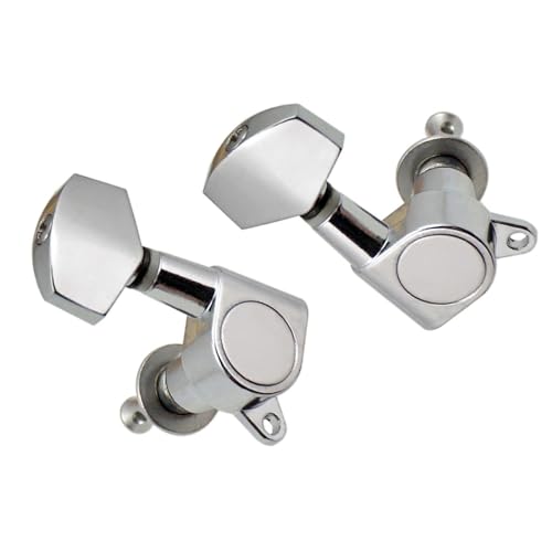 Strings Tuning Pegs Mechaniken Für Gitarre 6er-Pack versiegelte Gitarren-Mechanikknöpfe mit Pin-Verriegelung für elektrische Akustikgitarre (Color : Silver)