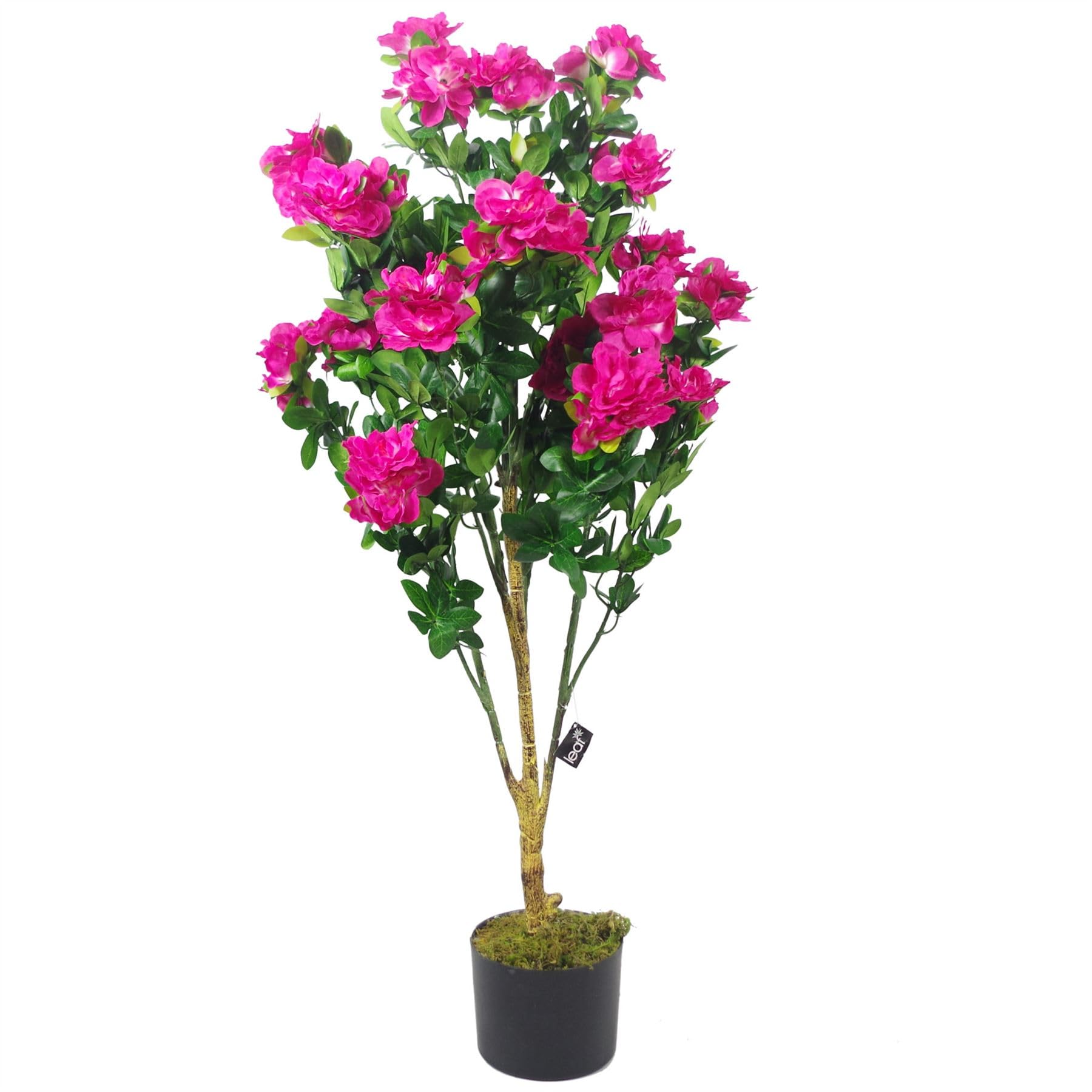 Leaf Künstliche Blumen, Topfpflanze, 100 cm, Azaleen-Rosa