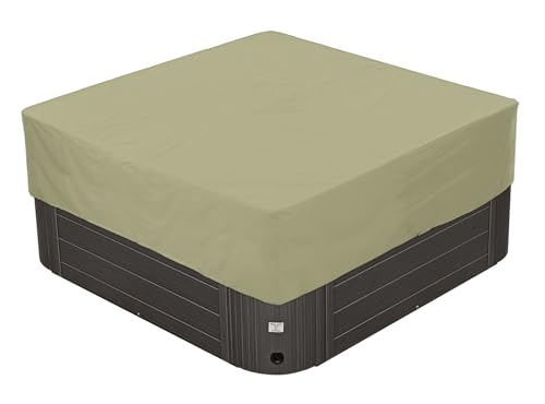 BaCover Outdoor Whirlpool-Abdeckung, 210D Oxford Garten Wasserdicht Staubdicht UV-geschützt Poolabdeckung Quadrat Spa Abdeckung,Beige,239x239x50cm