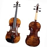 Standard Violine Antike Massivholz Handgefertigte Violine Professionelle Einbrett-Violine Violininstrument(3/4)