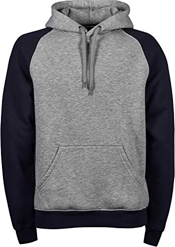 Tee Jays Two-Tone Hooded Sweatshirt, Größe:L, Farbe:Heather Grey/Navy