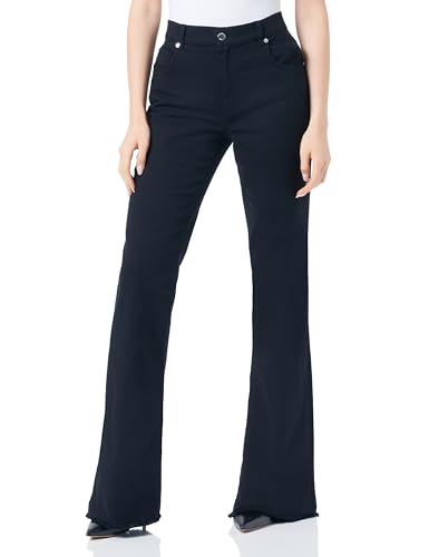 Love Moschino Women's Flare fit 5-Pocket Trousers Casual Pants, Black, 32