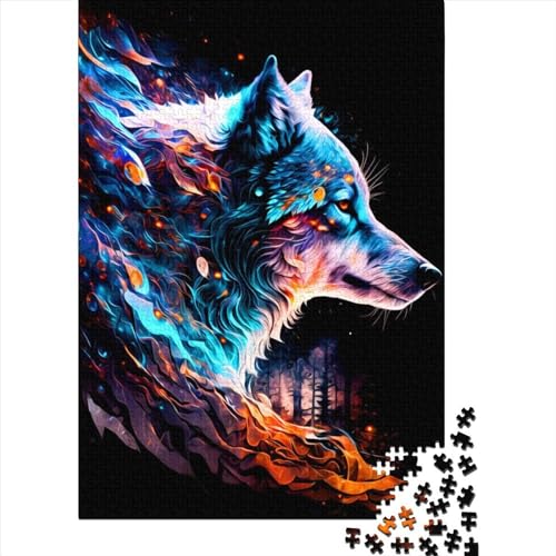 Wolf-Holzpuzzle für Erwachsene, 1000-teiliges Puzzle für Erwachsene und Teenager, für anspruchsvolles Puzzlespiel und Familienspiel, 75 x 50 cm