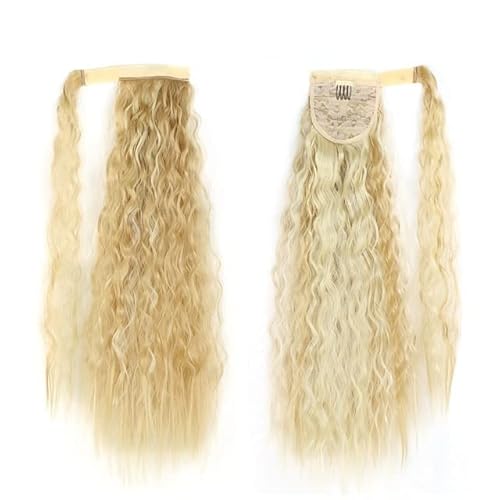 Pferdeschwanz Haarteil Extensions, natürliches Haarteil, Kopfbedeckung, Haar, synthetischer langer Mais-Pferdeschwanz, Wickel-Pferdeschwanz, Clip-in-Haar Pferdeschwanz Haarverlängerung(22H613,22inches