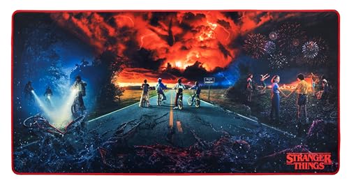 Konix Stranger Things Gaming-Mauspad XXL 90 x 46 cm - rutschfeste Mikrofaser-Oberfläche - Gummi