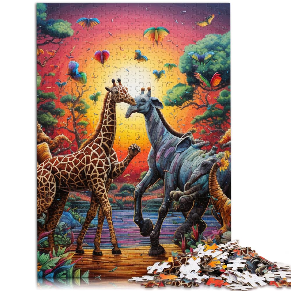 Puzzlespiel Afrikanische Tiere 1000 Puzzles für Erwachsene 1000 Teile Holzpuzzle Jedes Teil ist einzigartig - Herausforderndes, unterhaltsames Familienspiel 1000 Teile (50 x 75 cm)