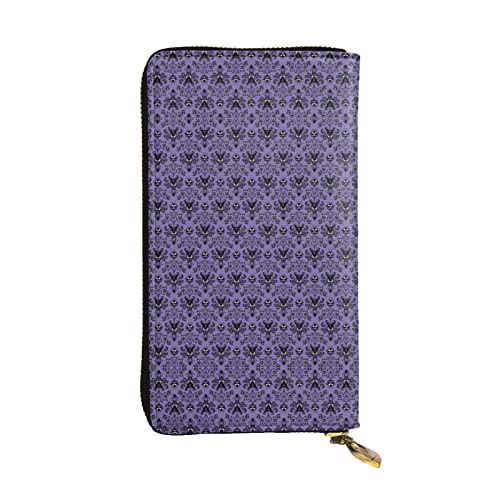 DMORJ Haunted Mansion Lange Clutch aus Leder, 19 x 10 cm, bequem, leicht, wasserdicht, langlebig, schönes Geschenk, Schwarz, Einheitsgröße, Schwarz , Einheitsgröße