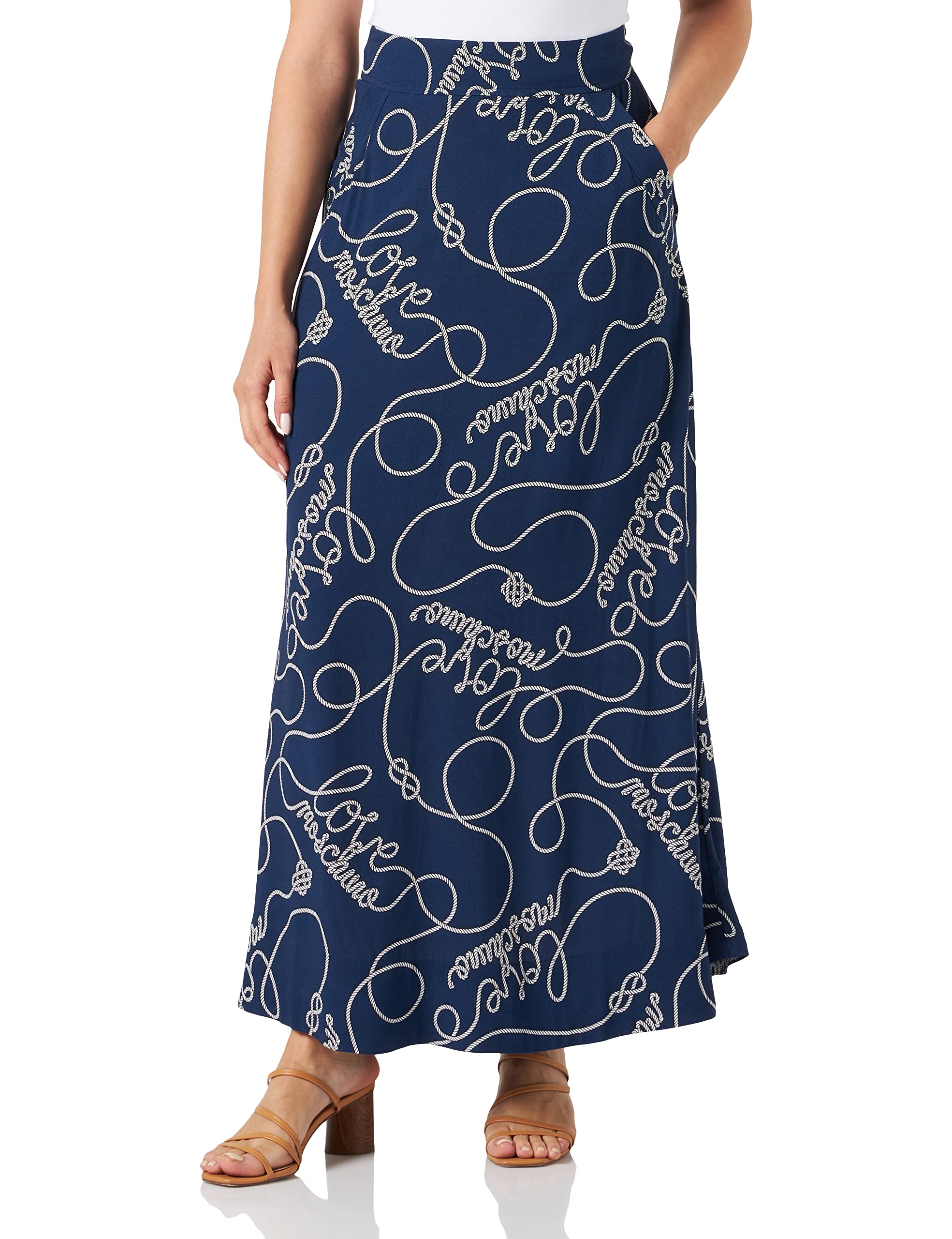 Love Moschino Women's Long Skirt, Blue, 44