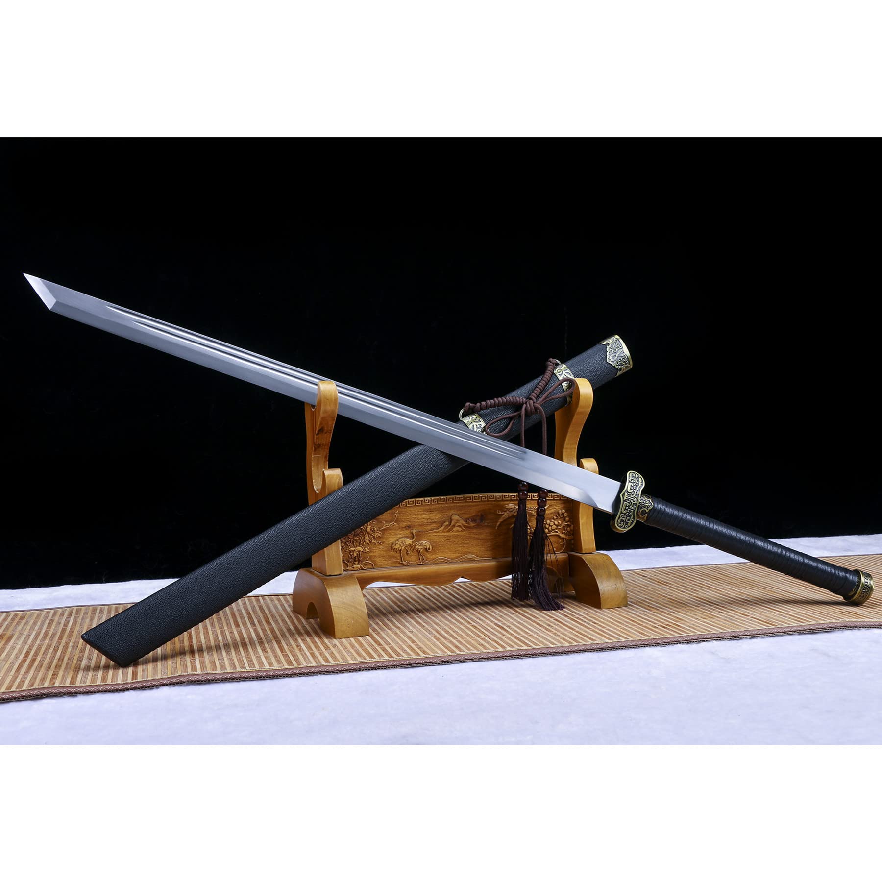 LQSMX sword 43.3 in Broadsword/scharf/Chinesisches Kampfsportmesser Katana Schwert echt Samuraischwert Handgeschmiedeter Manganstahl