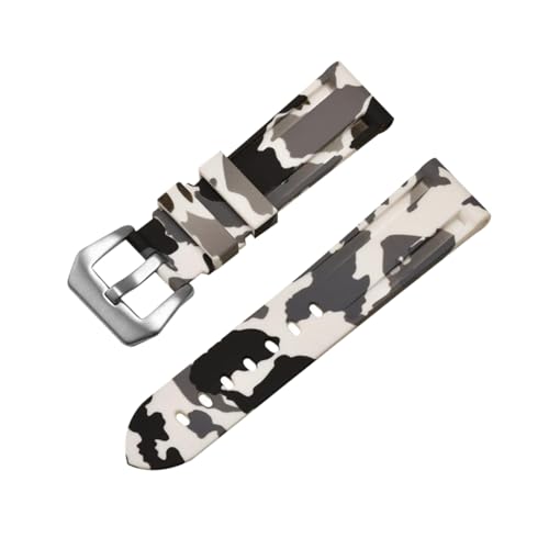 SpaRcz Uhrenarmband, Camouflage-Gummi-Uhrenarmband mit Nadelschließe, 20-26mm, Farbe 13, 24mm