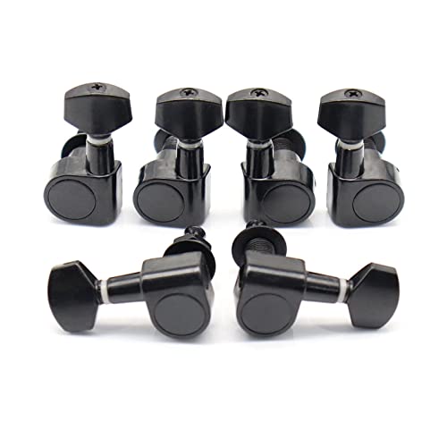 Gitarren Stimmwirbel 6 Stücke Gitarre Tuning Pegs Maschinenköpfe Tuning Peg Maschine Head Guitar Tuner Keine Montagelöcher (Color : 3L3R Black)