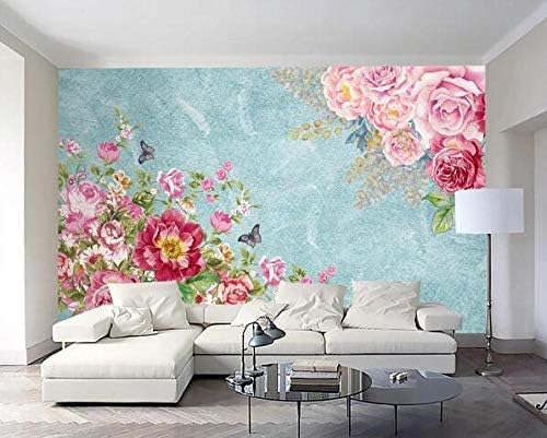 XLMING Vintage Hand Gemalt Blume Wand 3D Tapeten Home Esszimmer Sofa Schlafzimmer Wohnzimmer TV Hintergrund-250cm×170cm