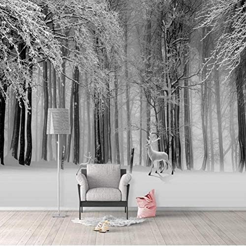 Verschneiter Wald Naturkulisse 3D Tapeten Wanddekoration Fototapete Sofas Wohnzimmer Wandbild Schlafzimmer-250cm×170cm