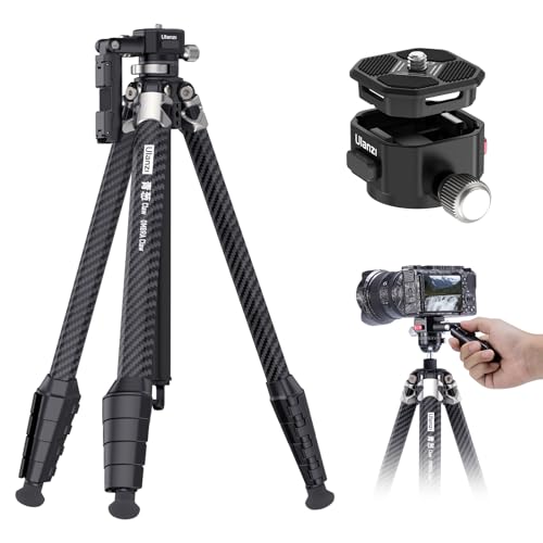 Ulanzi Leichtes Klauenstativ Reisestativ, 59" Professional 5 Abschnitt Kohlefaser Kamerastativ Mit Klaue Super Quick Release Design, für Canon Nikon Sony Kameras DSLR iPhone, Max Load 17lb