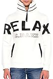 Cipo & Baxx Herren Sweatshirt Langarmpullover Sweater Kapuzen Pullover Longsleeve Hoodie Ecru L