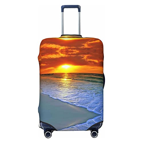 Miniks Reisegepäckhülle für Strand mit Sonnenuntergang, strapazierfähig, passend für 45,7 - 81,3 cm große Gepäckstücke, Größe XL, Schwarz, X-Large