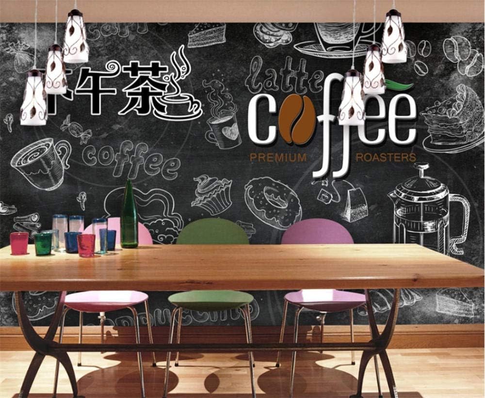 Dessert Shop Café Afternoon Tea Kreidetafel 3D Tapete Poster Restaurant Schlafzimmer Wohnzimmer Sofa TV Dekorative Wand-430cm×300cm