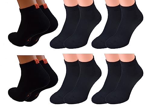 6 Paar Sport-Kurz-Söckchen, Kurzschaft mit Frotteesohle in schwarz Marke Cocain für Damen und Herren Gr. 35-38