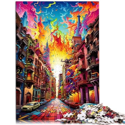 Puzzle für farbenfrohes Barcelona, Puzzle für Erwachsene, 1000-teiliges Holzpuzzle, einzigartige Geburtstags, 1000 Teile (50 x 75 cm)