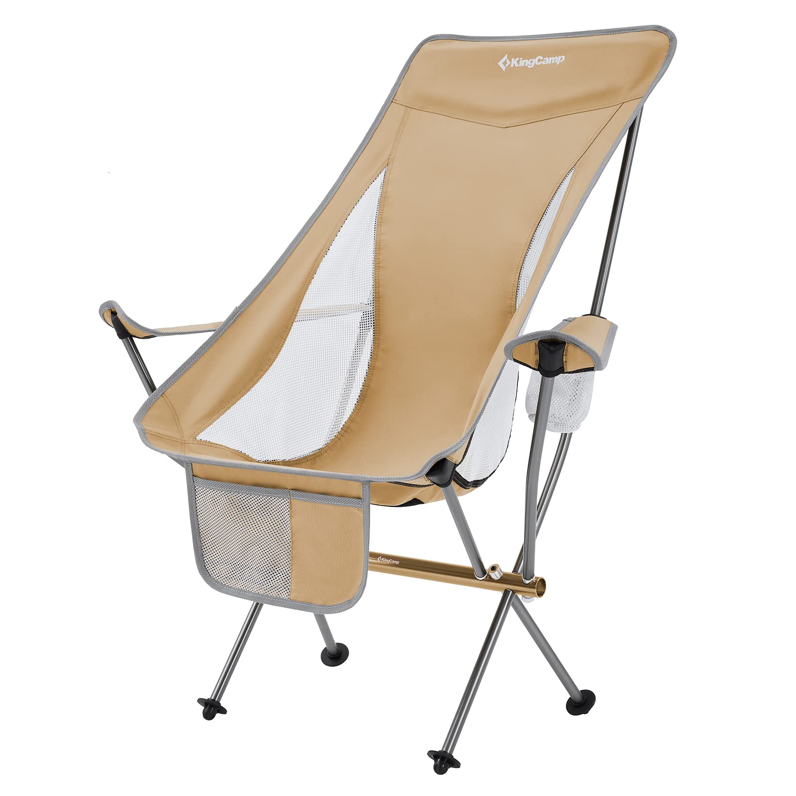 KingCamp Campingstuhl Cataby Deluxe Klappstuhl Strand Stuhl Faltbar Alu 120 kg beige