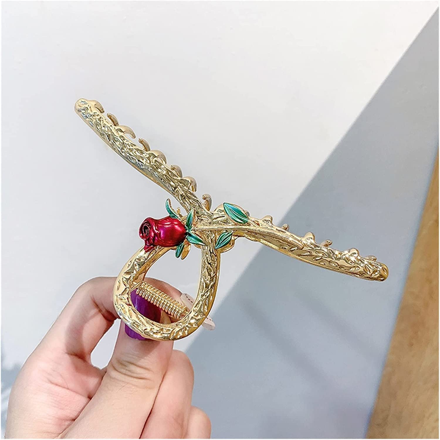 Haarklammern, Clip-Haarspangen, Krallenklammern, Haarklammern, Haarklammern, Haarklammern, Haarnadeln, romantische Rosen-Blumen-Lilie, Metall-Haarklammern, Damen-Frisuren-Haarspangen, Haar-Accessoires