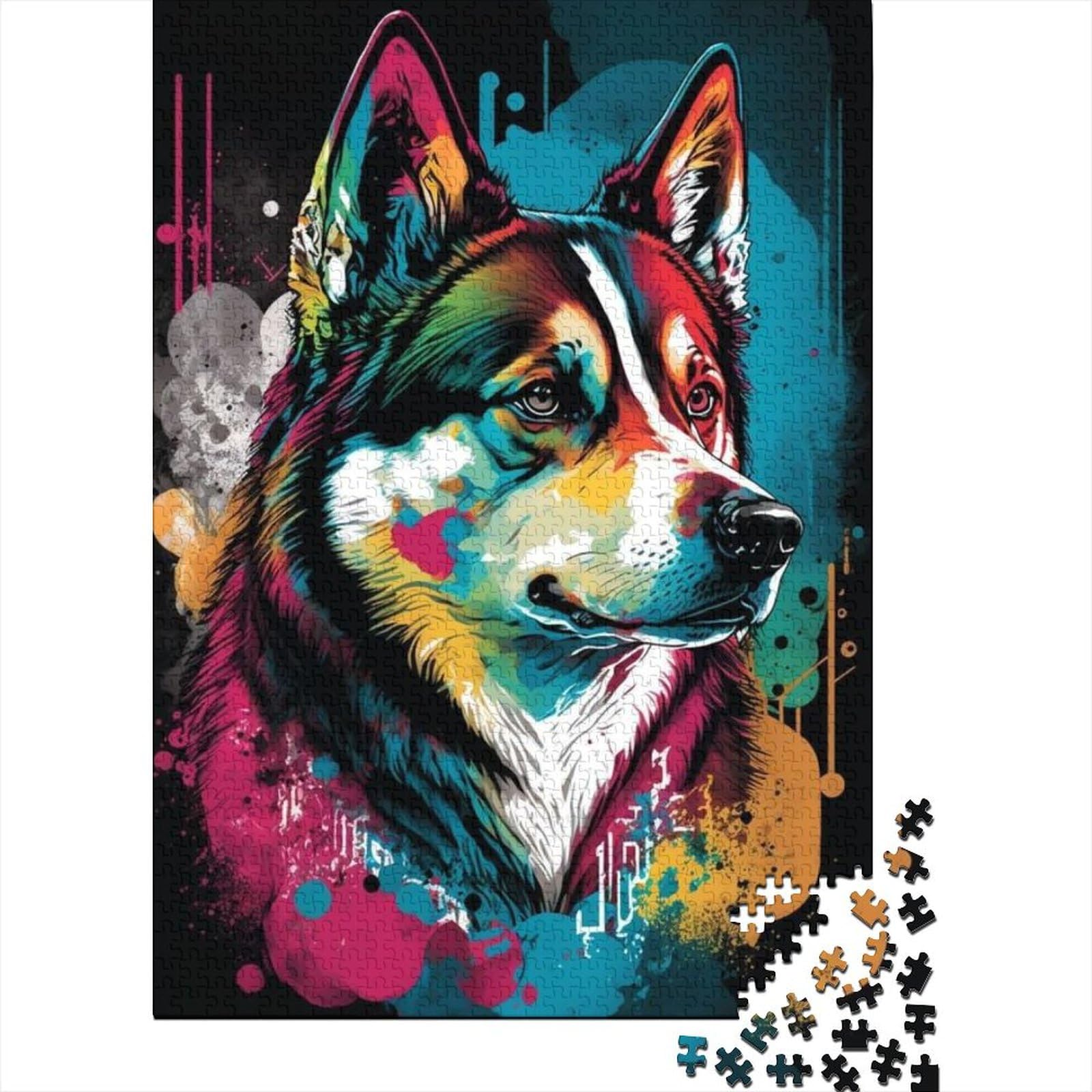 Puzzle mit 1000 Teilen für Erwachsene, Tier-Fantasie-Hund, Kunst-Puzzle für Erwachsene, 1000 Teile, entspannendes geistiges Lernspielzeug (Größe: 75 x 50 cm)