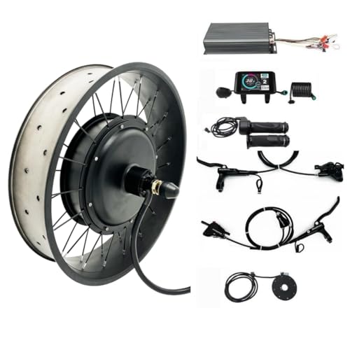 48V 60V 72V 3000W-5000W 20/24/26x4,0" Fat Wheel E-Bike-Umrüstsätze mit intelligenter programmierbarer Sinuswellensteuerung, Ausfallendenbreite: 175mm, 20 * 4,0 Zoll