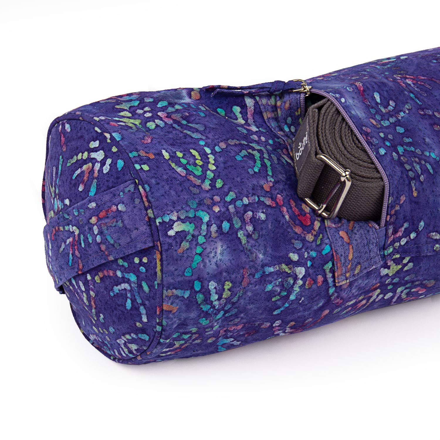 Yogamattentasche Bhakti Bag, lila, Batik-Muster Design, 100% Baumwolle, für Yogamatten und Schurwollmatten bis 66 cm Breite