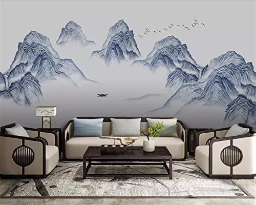 XLMING Einfaches Tinten-Landschaftsmuster Küche Esszimmer Arbeitszimmer Wohnzimmer TV Hintergrund Wand 3D Tapete-430cm×300cm