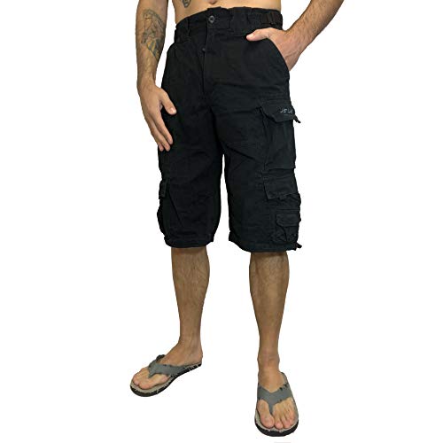 Jet Lag Cargo Shorts 007 B mit Seitentaschen in schwarz