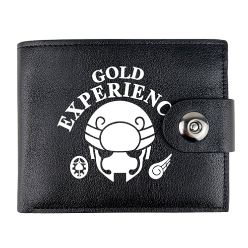 RYNDEX Jo-Jo's Bizar-re Adventu-re Geldbörse Anime, Kunstleder Kartenetui Geldtasche mit Münzfach, PU Leder Geldbörse Brieftasche Wallet, für Männer Geschenke(Color:Black 5)