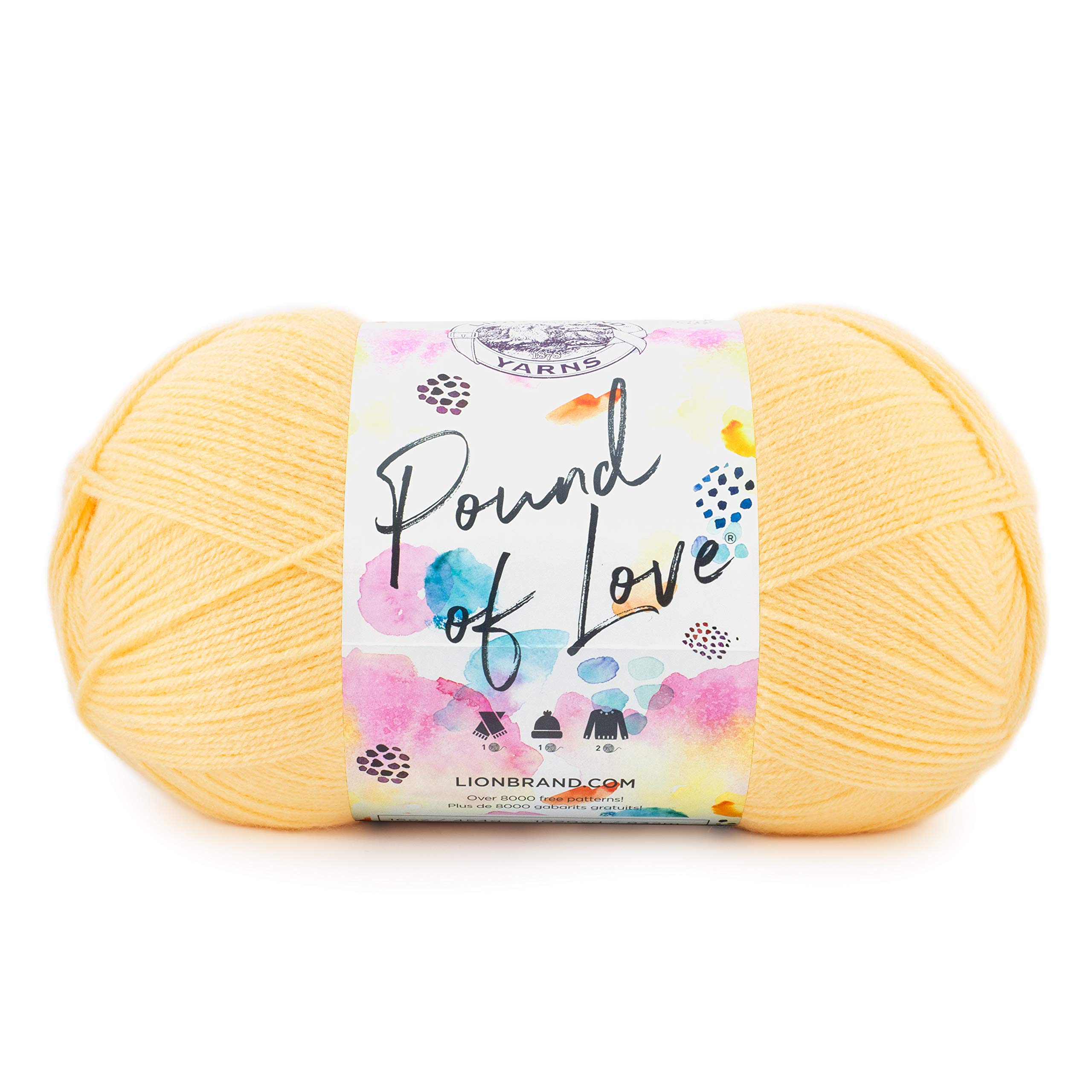 Lion 550–099B Strickgarn „Pound of Love“, Antikweiß, acryl, Honey Bee, 1,020 yd/932 m